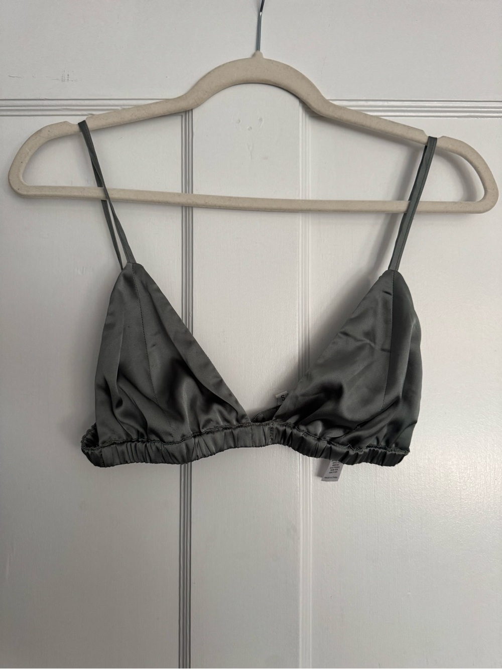 Daily drills green silky bralette